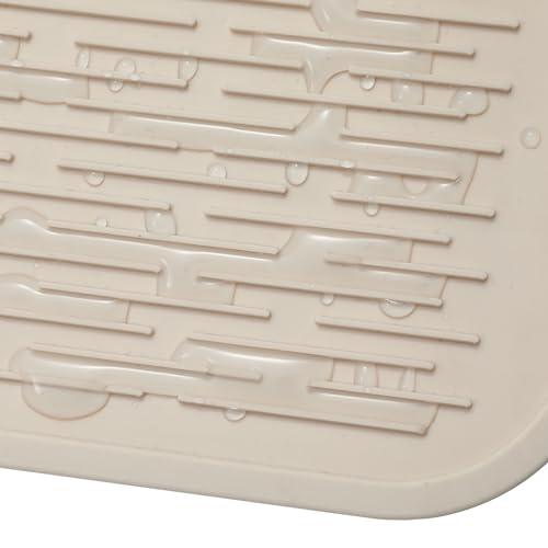 Silicone Dish Drying Mat for Multiple Usage (Tapioca / 36"L x 18"W)