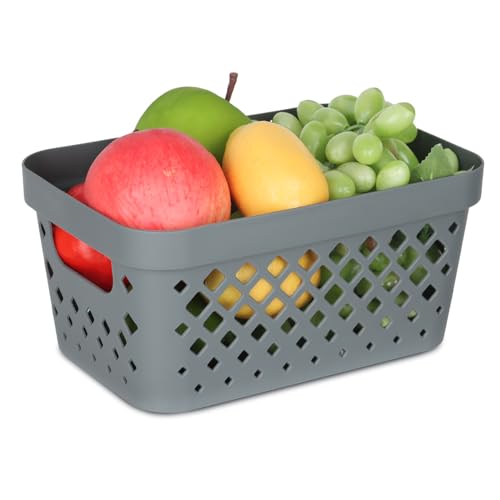 Plastic Baskets for Organizing (Grey / 1 Gallon)