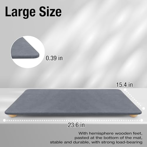 Large Stone Dish Drying Mat for Kitchen Counter (24" x 16")