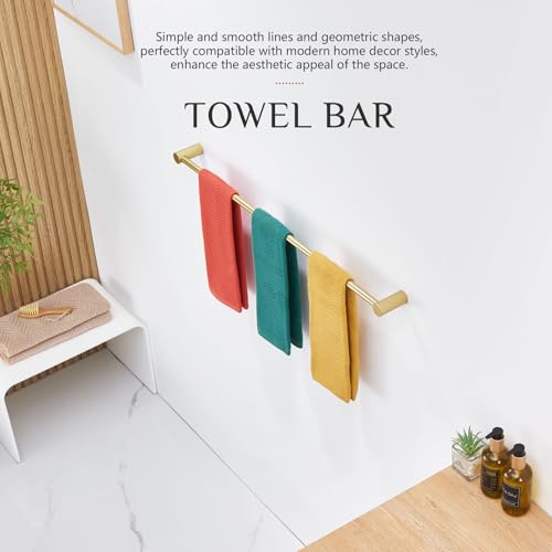 Towel Holder Gold for Bathroom Hanger 36 (Brushed Gold / 36-Inch)