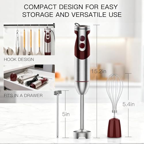 1000W Immersion Hand Blender with Multiple Attachments