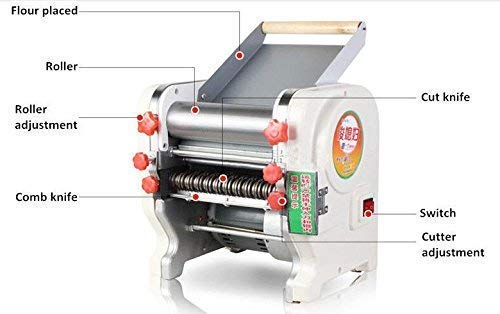Hengwei 750W 110V Stainless Steel Commercial Electric Noodle Making Pasta Maker Dough Roller Noodle Cutting Machine (3mm / 9mm)