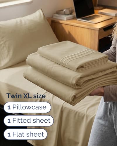 Twin XL 3 Piece Sheet Set (13 - Beige / Twin XL)