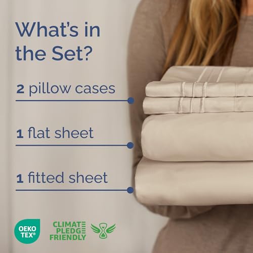 King Size 4 Piece Sheet Set (11 - Wheat / King)