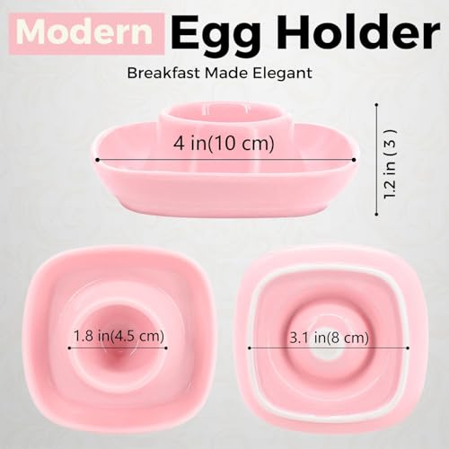 Soft Boiled Egg Cups (4 Pack / Square Style, Pink)