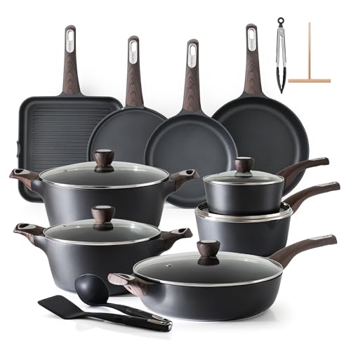 Pots and Pans Set Non stick (Classic Black)