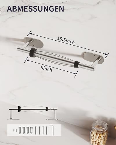 Paper Towel Holder Under Cabinet with Damping Single Hand Operable (Brushed Nickel / One Hand Tear Holder)