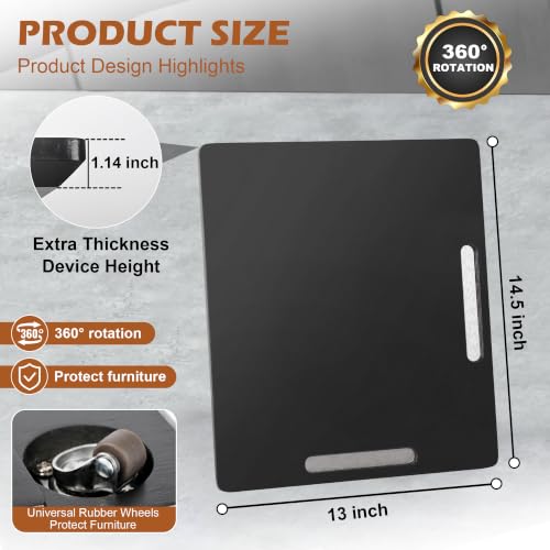 Appliance Slider for Kitchen Appliances 360° Rolling Sliding Tray for Coffee Maker Countertop (Medium (14.5" x 13") / Black)