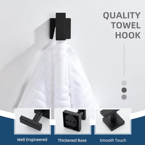 Towel Hook for Bathroom (Matte Black)