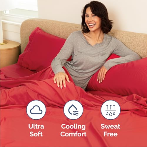 Queen Size 4 Piece Sheet Set (27 - Red / Queen)
