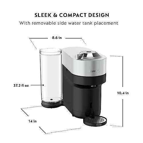 Vertuo Pop+ Deluxe by De'Longhi with Aeroccino (Machine + Frother / Silver)