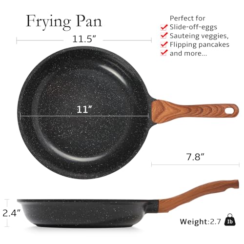 Nonstick Ceramic Frying Pan Skillet (11" / Black)