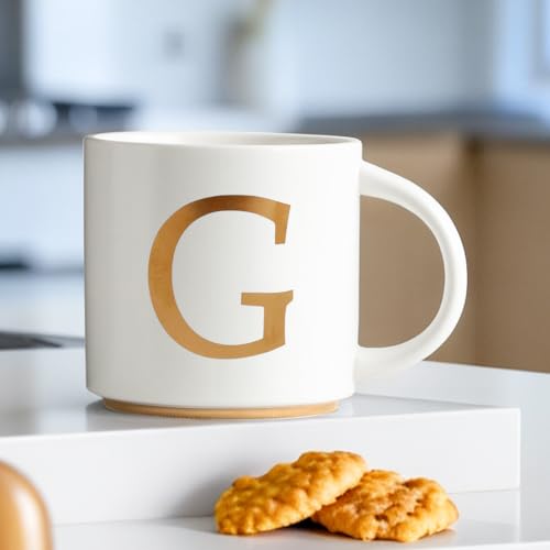 Monogram Ceramic Mugs (gold-G)