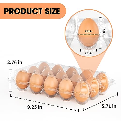 50 Pack Egg Cartons Cheap Bulk 12 Count Plastic Egg Containers 3x4 Grids (50Pack-3x4 Grids)