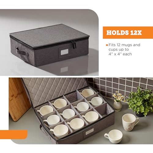 Cup & Mug Storage Case (Gray / 1 Piece Box for Cups and Mugs)
