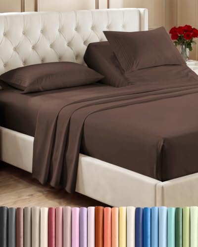 Flex Top Split Head King 4 Piece Sheet Set (09 - Brown / Split Head/Flex Top)