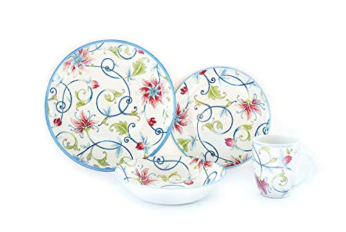 24 Piece Porcelain Dinnerware Set for 6 (24 / Botanical)