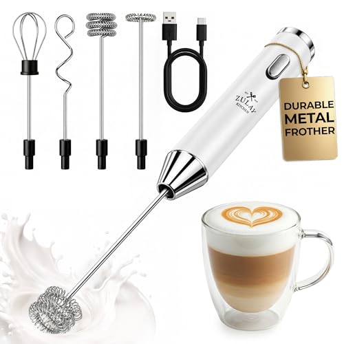 Rechargeable Milk Frother Handheld (Freezing White / Rechargeable Z1 Motor Max)