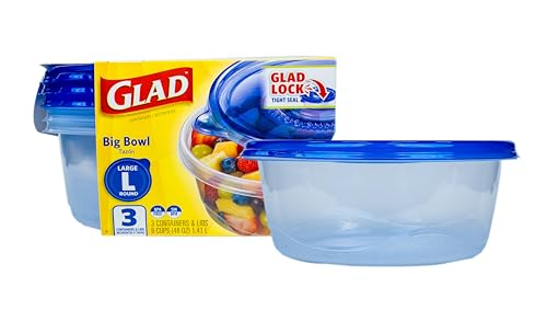 GladWare Big Bowl Food Storage Containers (Round / 48 oz - 3 Count)