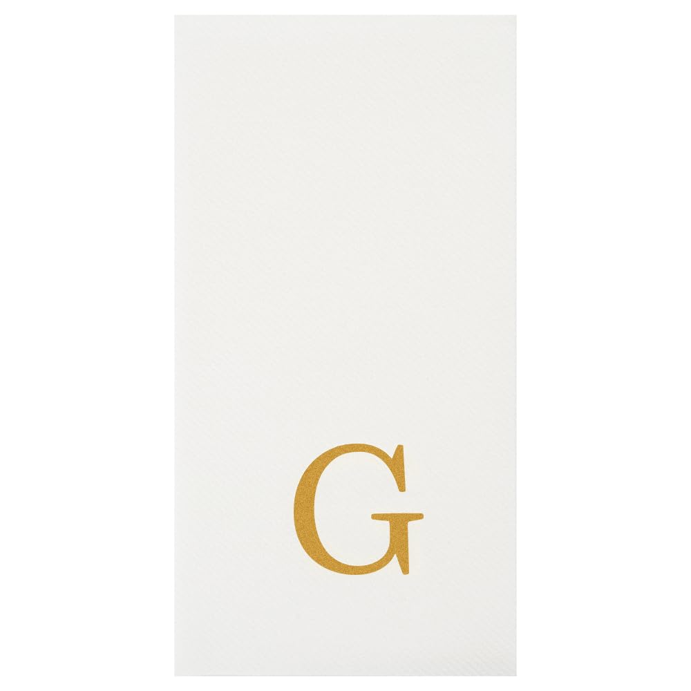 Paper Rectangle Gold Letter g Linen (Gold / 50 Count / G)