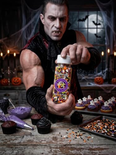 Natural Halloween Sprinkles Black and Orange Cake Decorations (Orange, Black, White, purple)