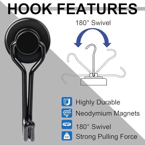 Swivel Swing Magnetic Hooks (20 Count)