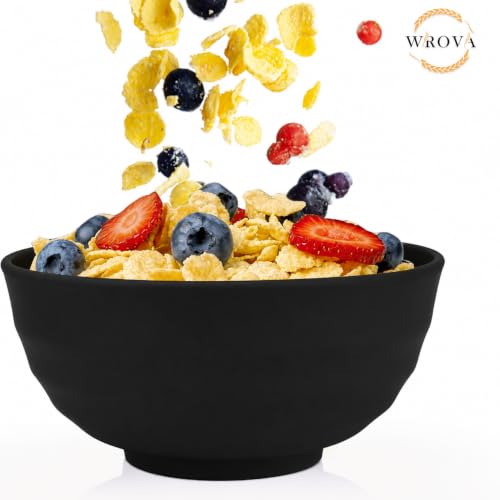 Large Cereal Bowls Set of 6 (60 oz / Black & Gray)