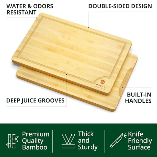 Wooden Cutting Boards for Kitchen Meal Prep & Serving (5-Piece / Natural)