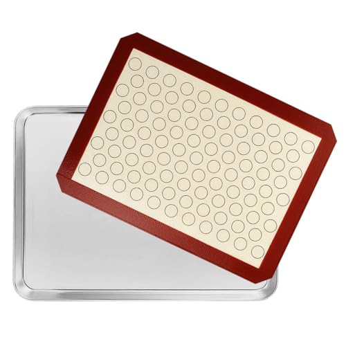 Baking Sheet with Silicone Baking Mat Set