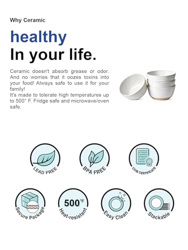Cereal Bowls Set of 4 (6 inch)