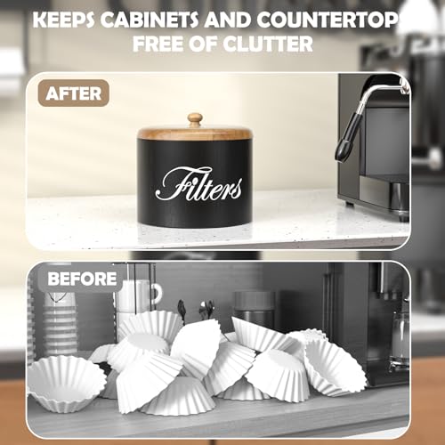 Wooden Coffee Filter Holder with Lid