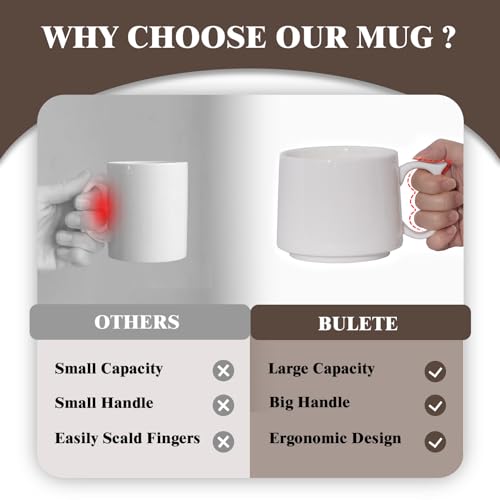Coffee Mugs Gift Set of 4 (White)