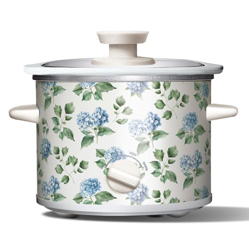 2QT Mini Electric Round Slow Cooker (Floral Blue/Green / 2 Quarts)