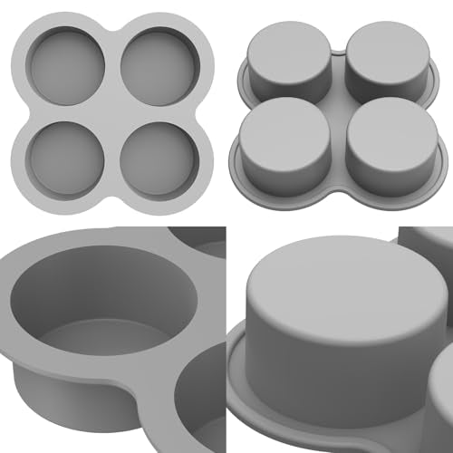Silicone Egg Bite Molds (4 Cups (Red + Gray))