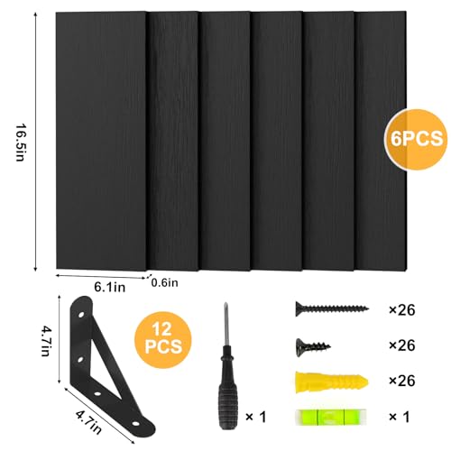 16.5in Floating Shelves for Wall Home Decor (Black / 16.5 x 6.1 x 0.59 inches)