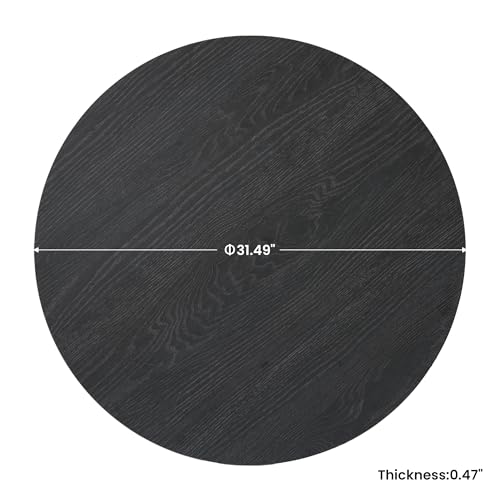 31.5" Sintered Stone Lazy Susan for Table Top (Black Wood / 80CM)