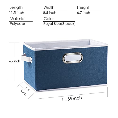 Fodable Storage Bins for Closet [3 (Royal Blue / Medium(3-Pack))