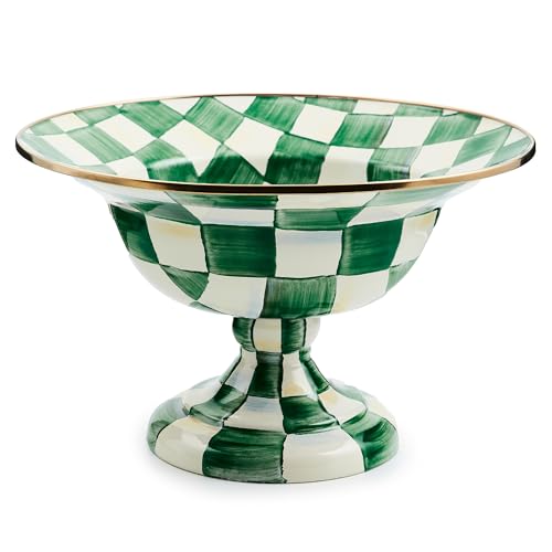 Enamel Compote (Large / Emerald Check)