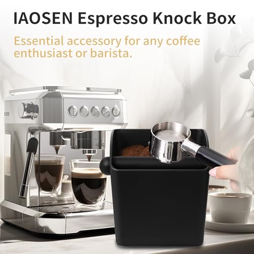 Large Square Knock Box Shock (Large Black Knock Box with Tamper Mat)