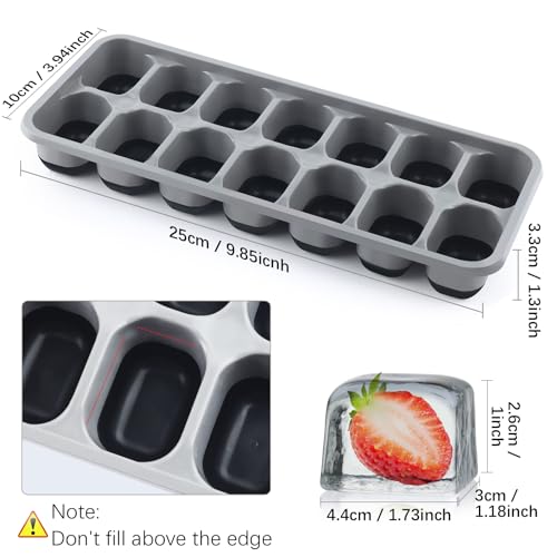 Ice Cube Tray 4 Pack (Black Gray)