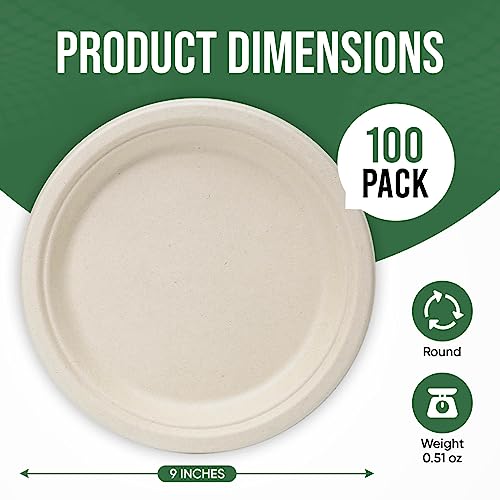 9 inch Paper Plate Heavy Duty Disposable (Brown / 9 IN)