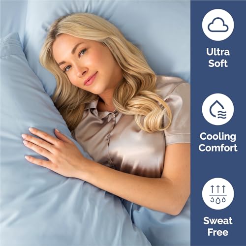 King Size 4 Piece Sheet Set (24 - Sky Blue / King)