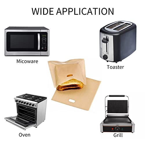 12 Pack Toaster Bags Nonstick Reusable Easy to Clean for Grilled Cheese Sandwiches Toast Bread Snacks