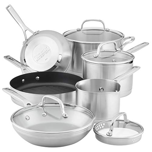 Stainless Steel Cookware Induction Pots and Pans Set (10 Piece Cookware Set)