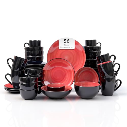 Stoneware Sonoma 56pc Dinnerware Set (Red)