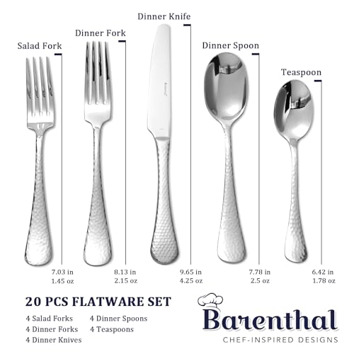 20 Piece Hammered Silverware Set (Silver / Bastia 20 pieces for 4)