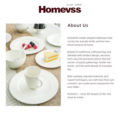 HomeVss New Bone China Dinnerware Set (Rain Drops / Service for 4 - 20pc Set)