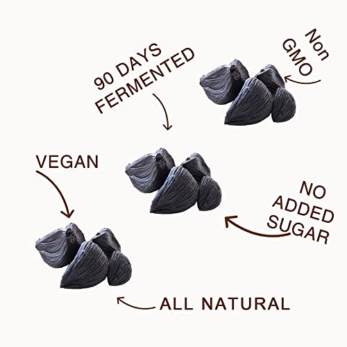Canada Peeled Black Garlic Fermented for 90 Days Peeled Multiple Clove Super Foods (7.05 Ounce)