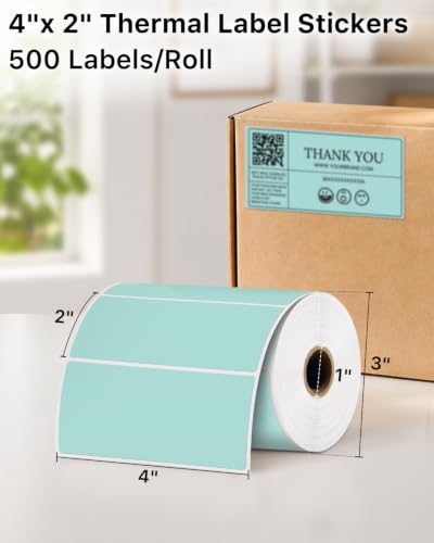 4x2 Inch Thermal Labels (4"x2" / Green)