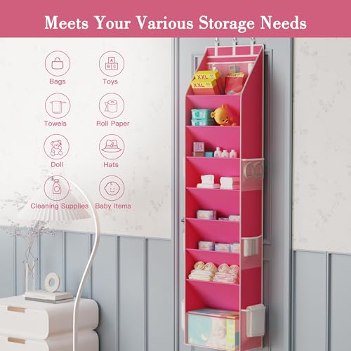 Shoe Storage Over the Door Shoe Organizer (Pink / 1 Pack)